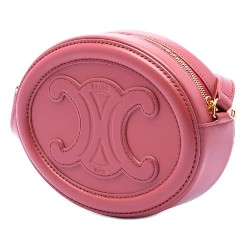 Celine Small Calfskin Cuir Triomphe Oval Crossbody Red Leather Very good condition - Back View