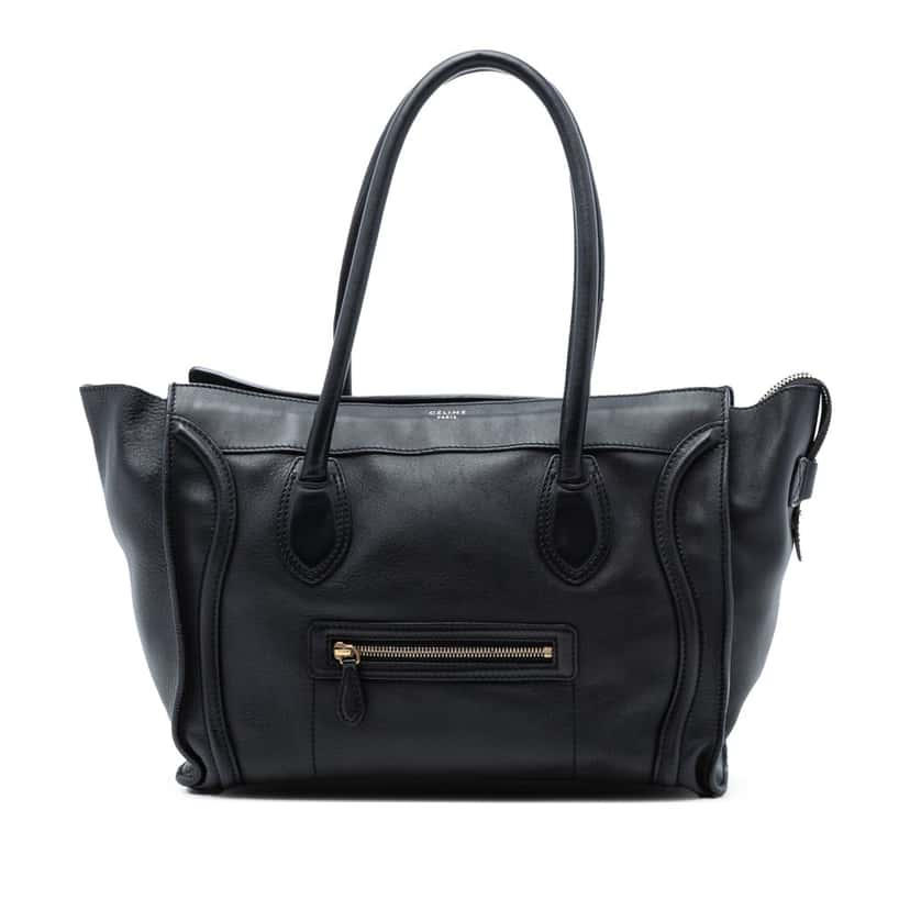 Celine Large Leather Phantom Luggage Tote Black Leather Very good condition - Front View