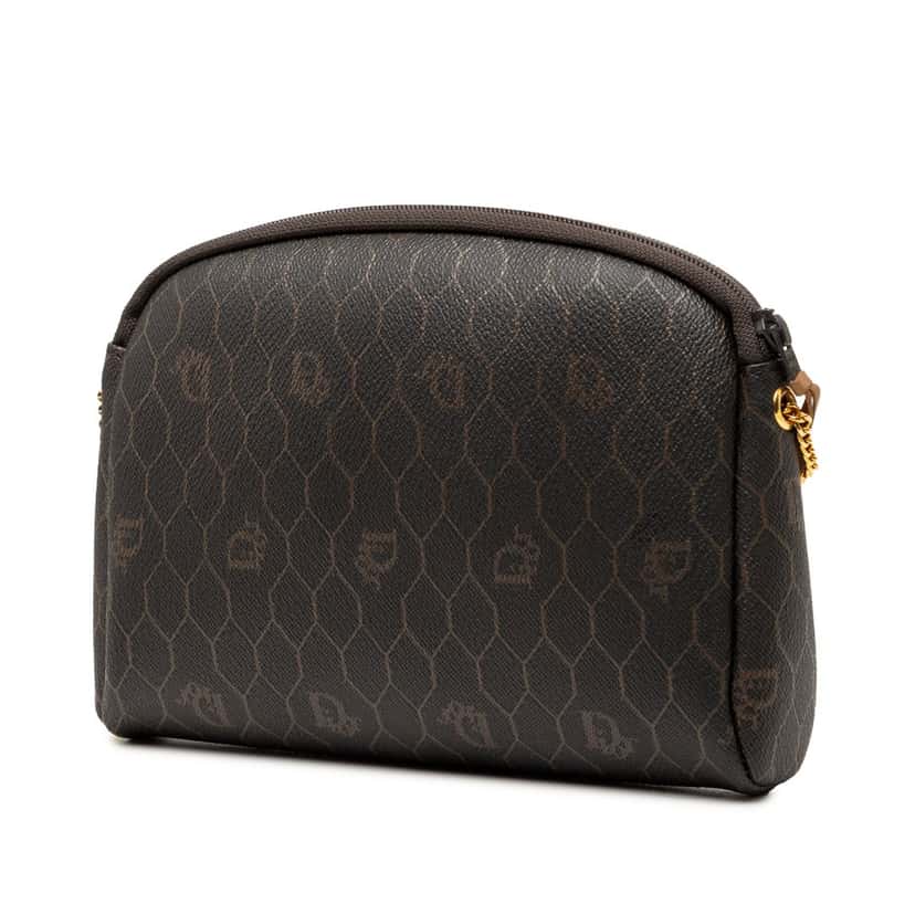 Dior Honeycomb Coated Canvas Chain Crossbody Black Very good condition - Back View