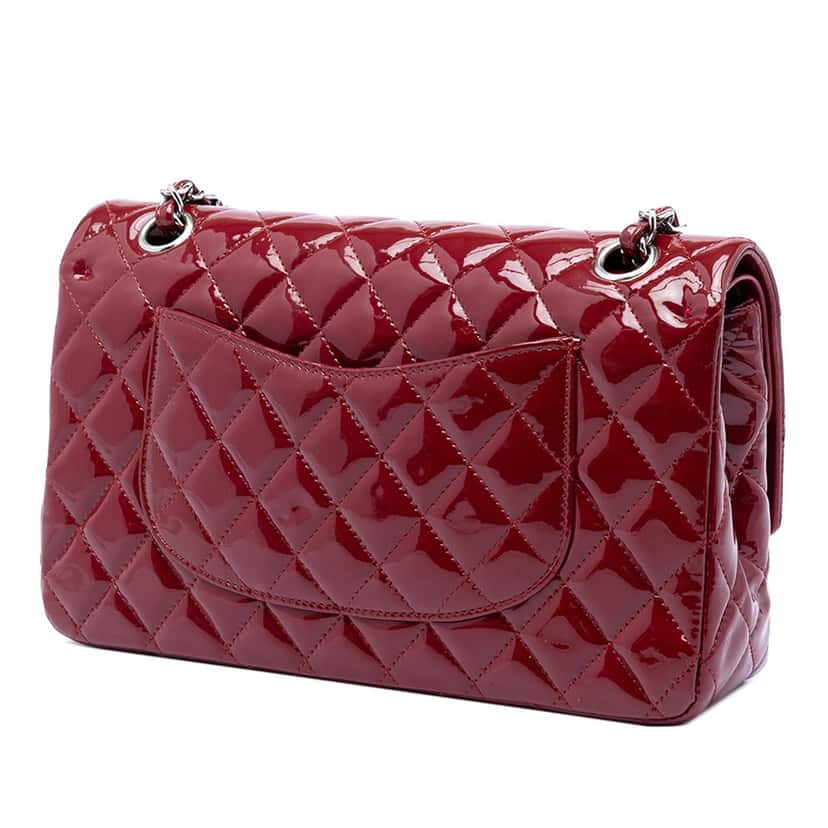 Chanel Medium Classic  Patent Double Flap Red Leather Very good condition - Back View