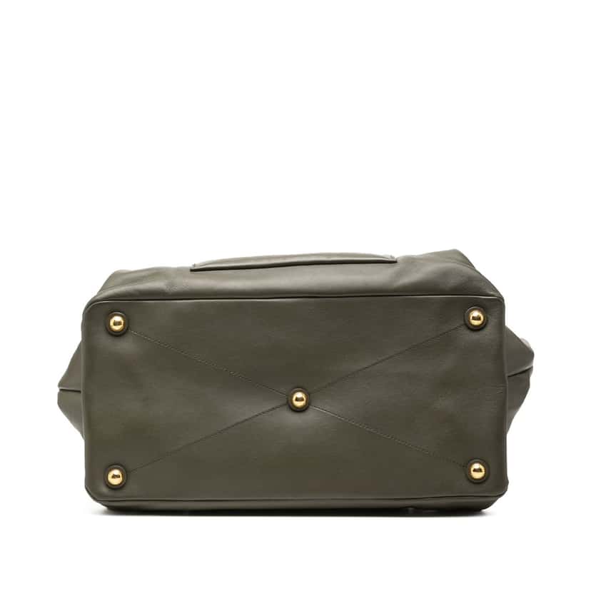 Miu Miu Vitello Soft Front Pocket Satchel Green Leather Very good condition - Inside View
