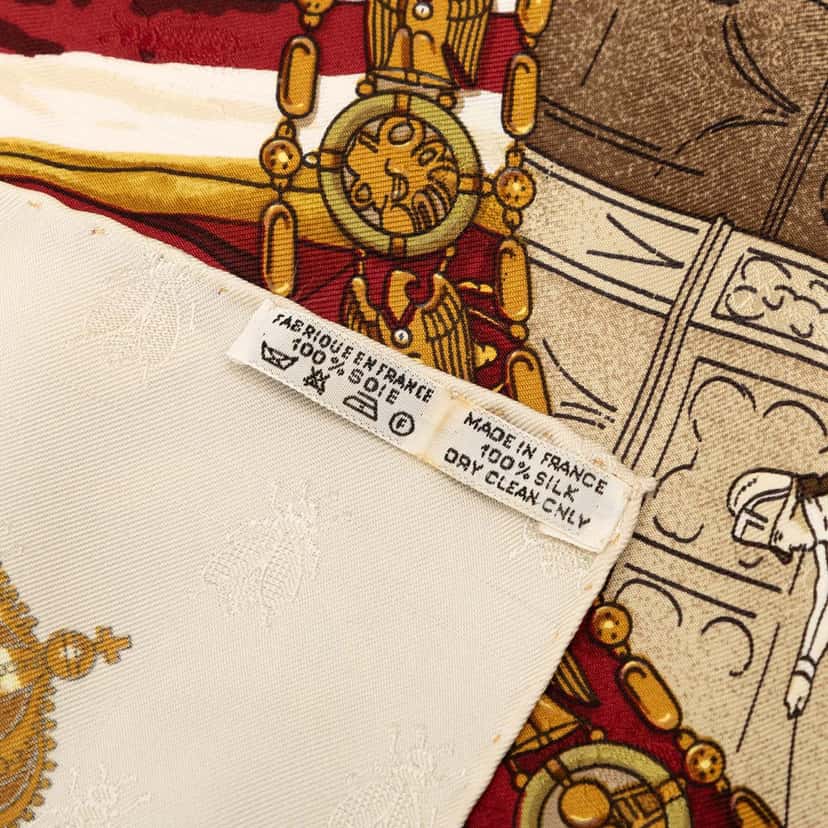 Hermès Napoleon Silk Scarf 90 Brown Very good condition - Back View