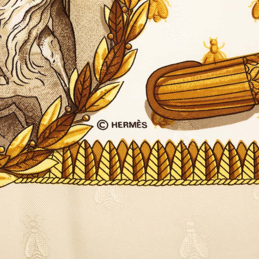 Hermès Napoleon Silk Scarf 90 Brown Very good condition - Box View