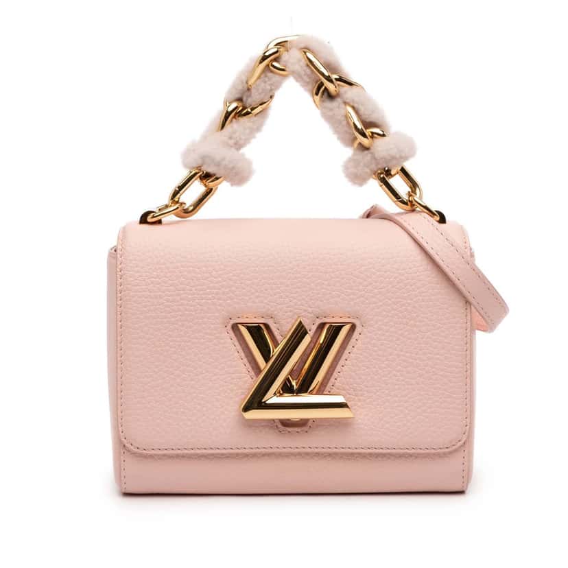 Louis Vuitton Taurillon Shearling Braided Handle Twist PM Pink Leather Very good condition - Front View