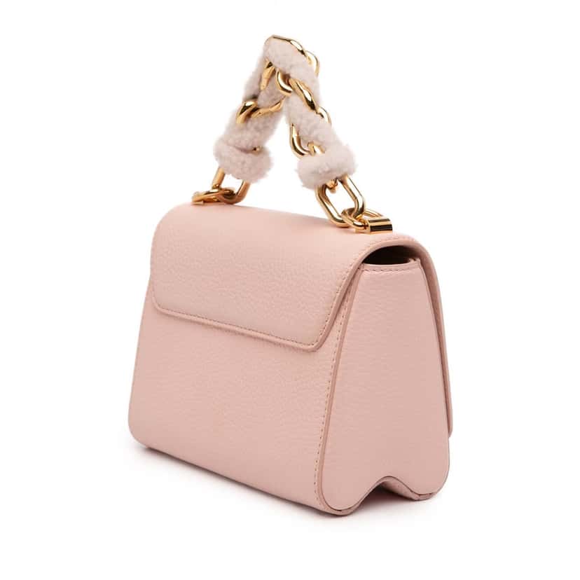 Louis Vuitton Taurillon Shearling Braided Handle Twist PM Pink Leather Very good condition - Back View