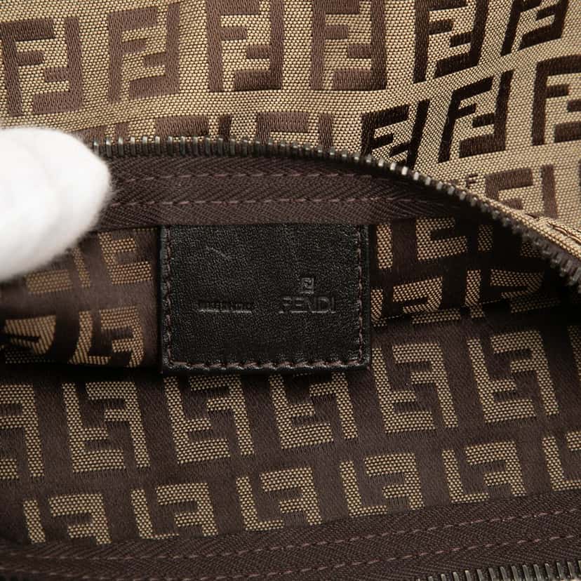 Fendi Zucchino Canvas Handbag Brown Very good condition - Box View