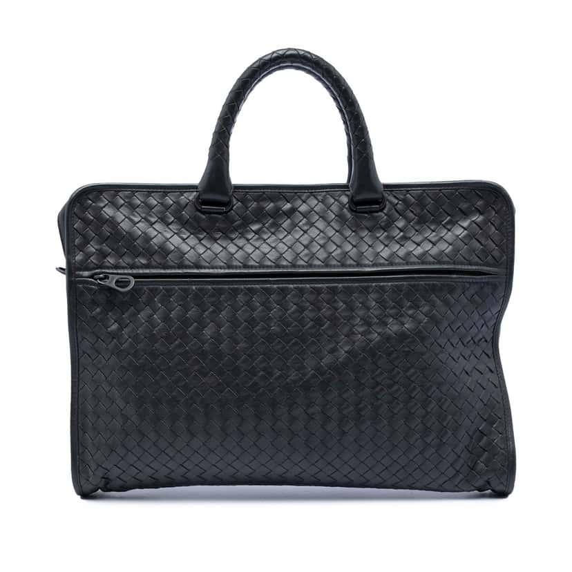 Bottega Veneta Nappa Intrecciato Briefcase Black Leather Very good condition - Front View