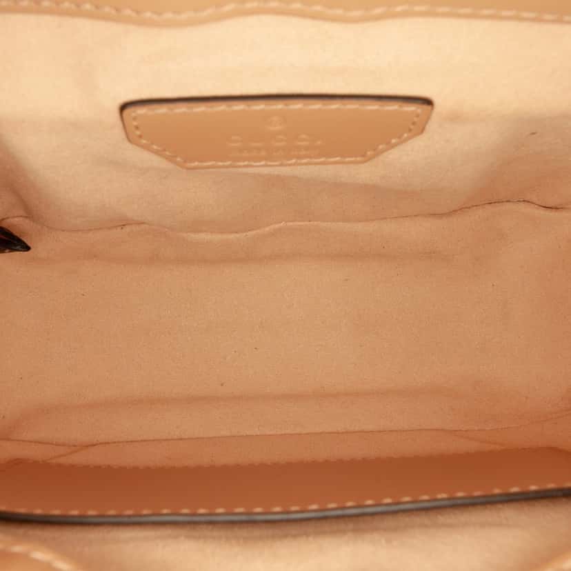Gucci Mini GG Marmont Matelasse Calfskin Aria Top Handle Bag Brown Leather Very good condition - Model View