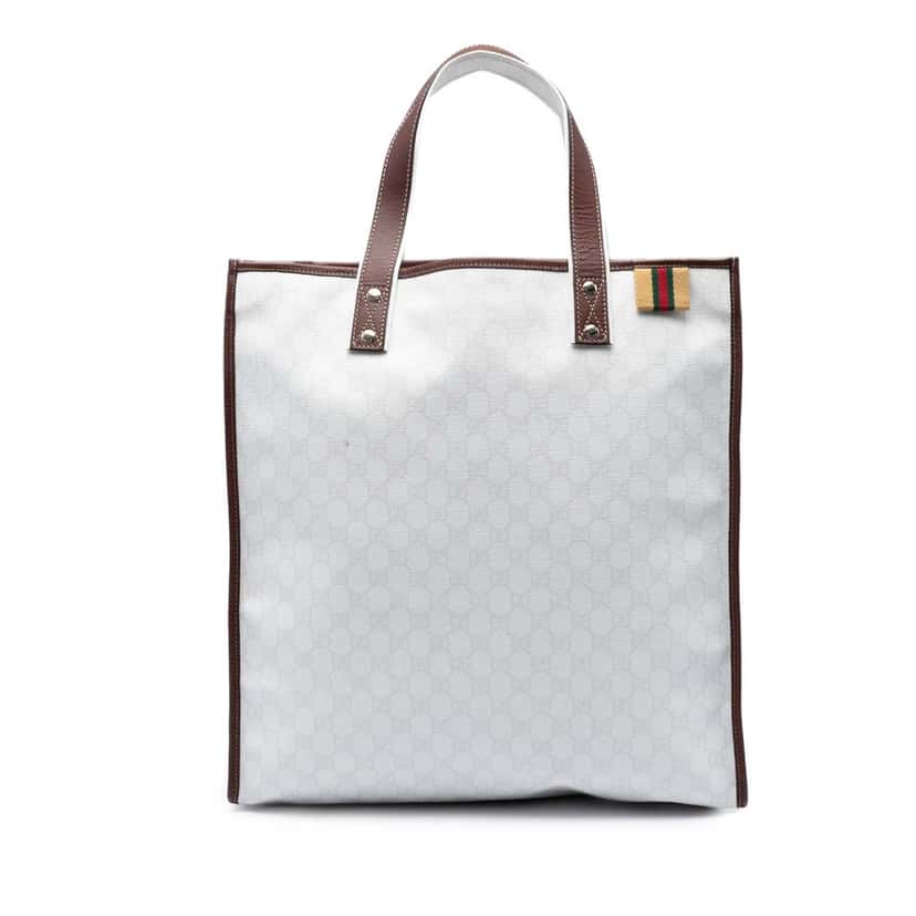 Gucci GG Supreme Web Tote White Very good condition - Front View
