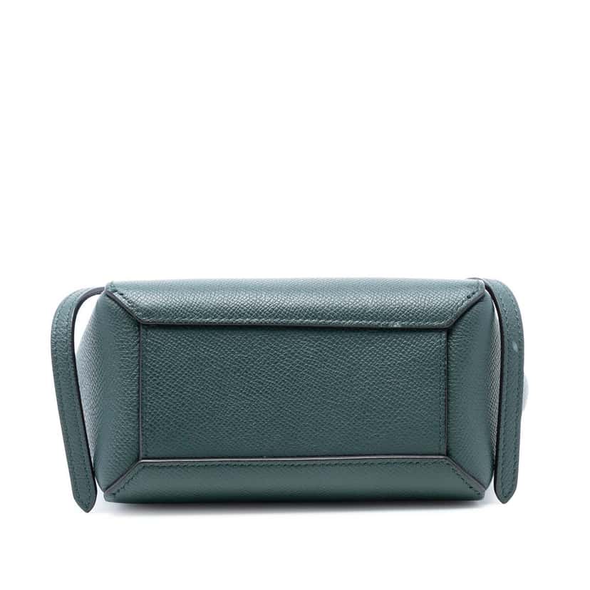 Celine Pico Grained Calfskin Belt Bag Green Leather Very good condition - Inside View