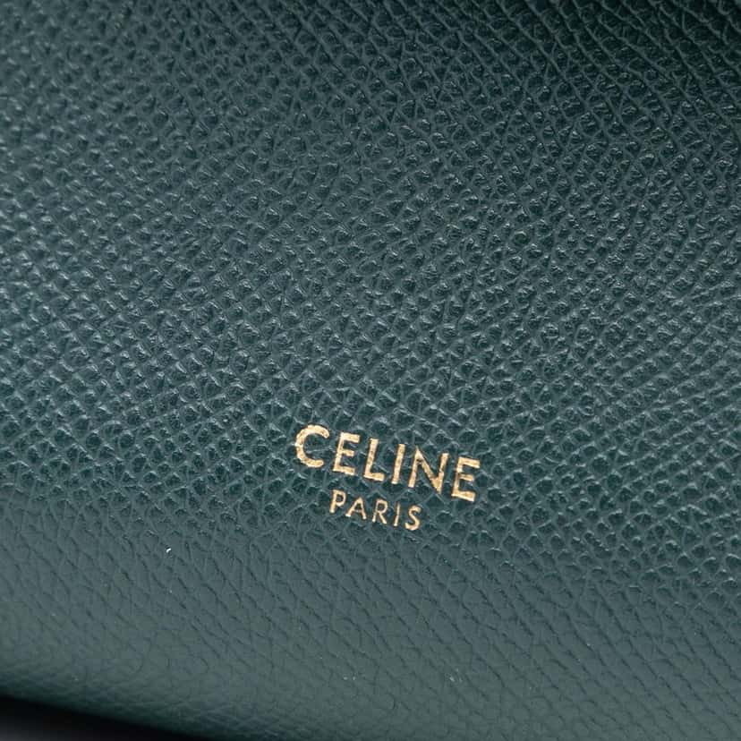 Celine Pico Grained Calfskin Belt Bag Green Leather Very good condition - Box View