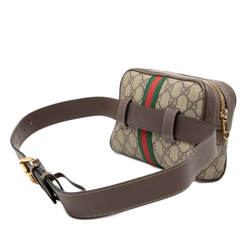 Gucci Small GG Supreme Web Ophidia Belt Bag Beige Very good condition - Back View