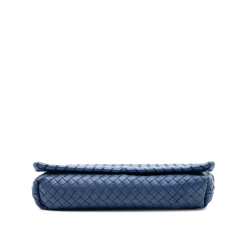 Bottega Veneta Nappa Intrecciato Flap Crossbody Blue Leather Very good condition - Inside View