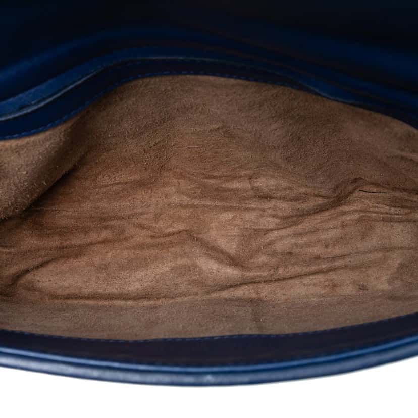 Bottega Veneta Nappa Intrecciato Flap Crossbody Blue Leather Very good condition - Model View