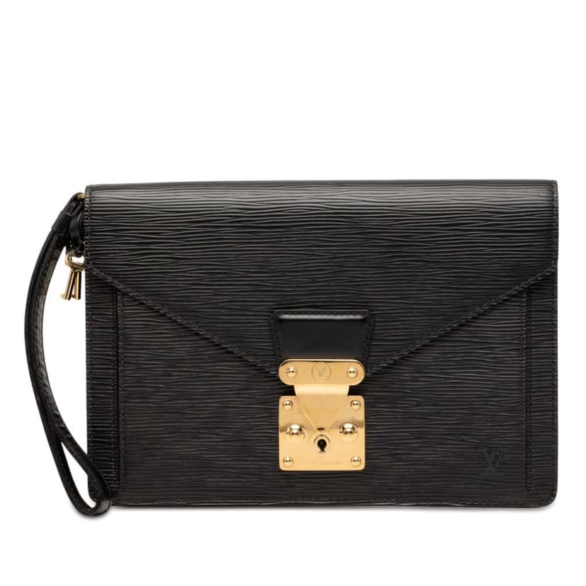 Louis Vuitton Epi Pochette Sellier Dragonne Black Leather Very good condition - Front View