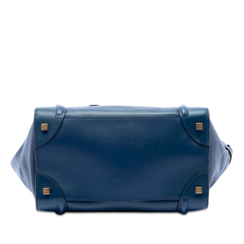 Celine Mini Bicolor Leather Luggage Tote Blue Leather Very good condition - Inside View