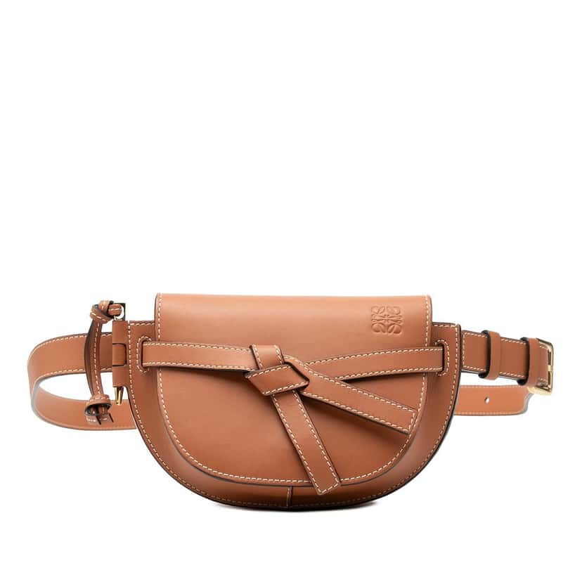 Loewe Mini Leather Gate Belt Bag Brown Leather Very good condition - Front View