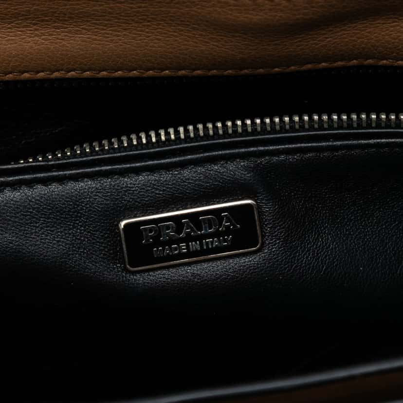 Prada Glace Calf Arcade Crossbody Brown Leather Very good condition - Box View
