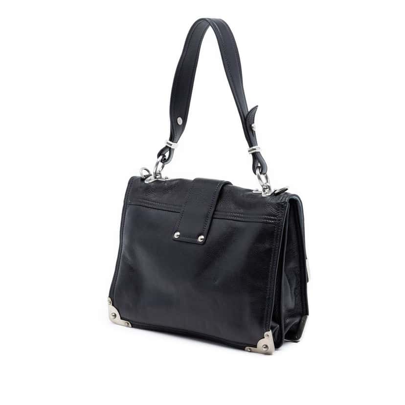 Prada Glace Calf Soft Cahier Satchel Black Leather Very good condition - Back View