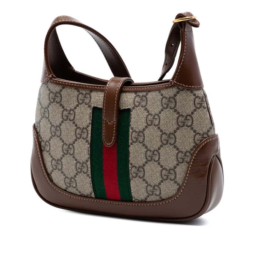 Gucci Mini GG Supreme Web Jackie 1961 Crossbody Beige Very good condition - Back View