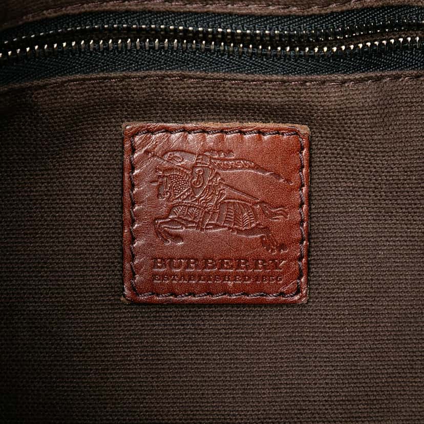 Burberry House Check Canvas Bridle Hobo Brown Very good condition - Box View