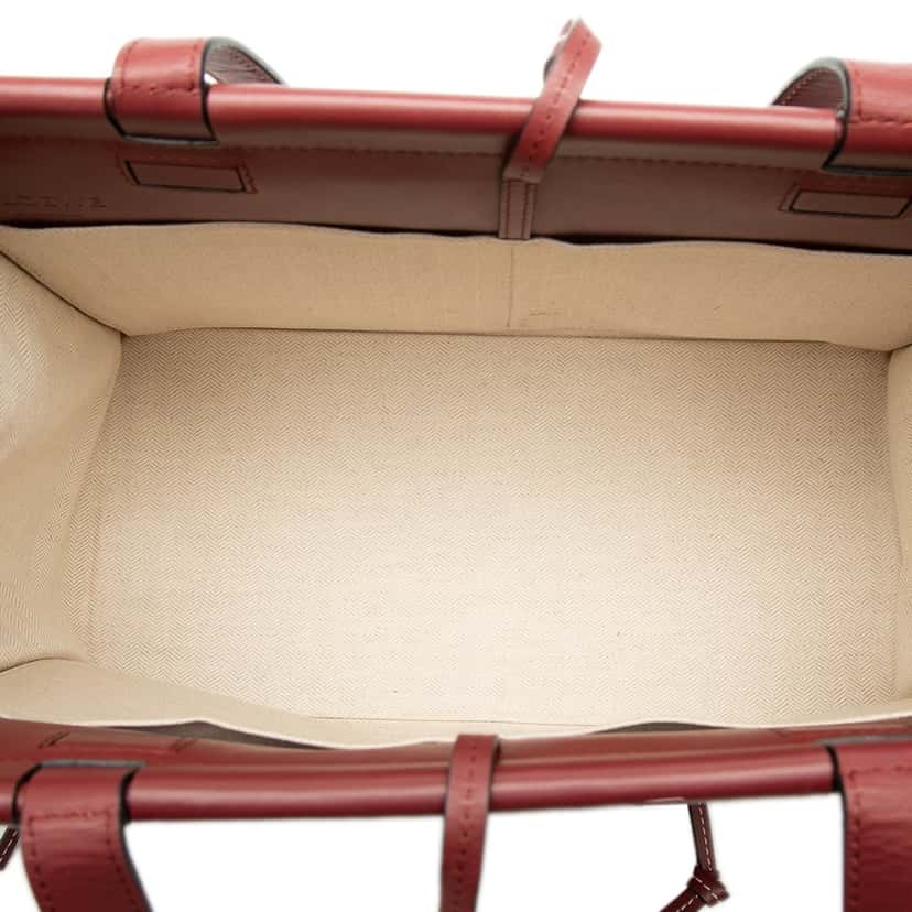 LOEWE Small Leather Cushion Tote Red Leather Very good condition - Model View