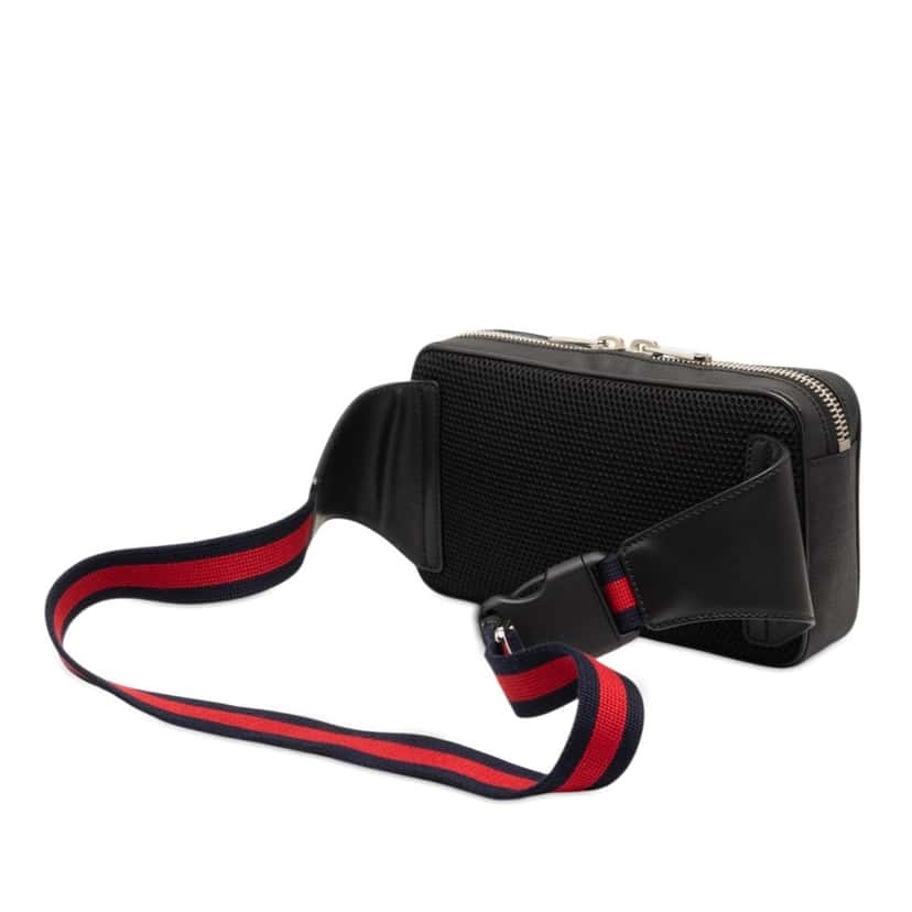 Gucci GG Supreme Web Belt Bag Black Very good condition - Back View