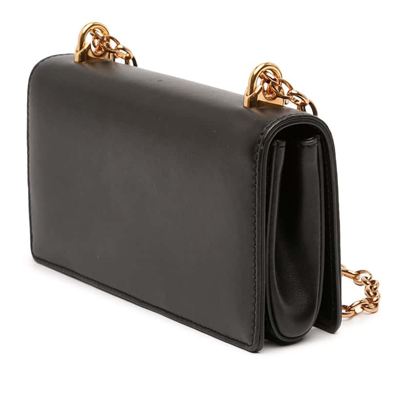 Dolce & Gabbana Calfskin DG Girls Phone Bag Black Leather Very good condition - Back View