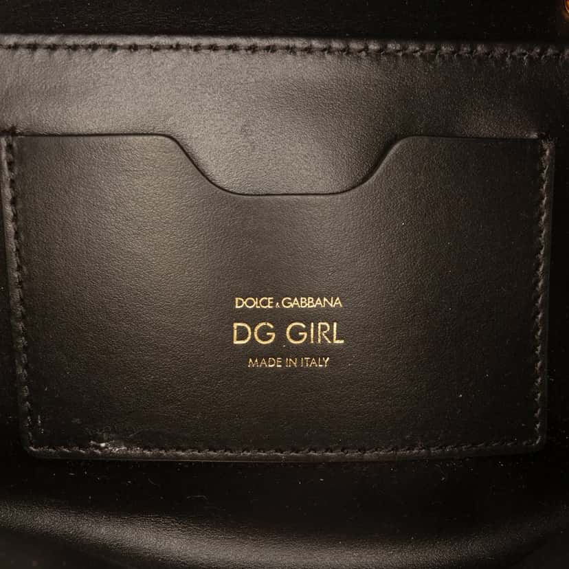 Dolce & Gabbana Calfskin DG Girls Phone Bag Black Leather Very good condition - Box View