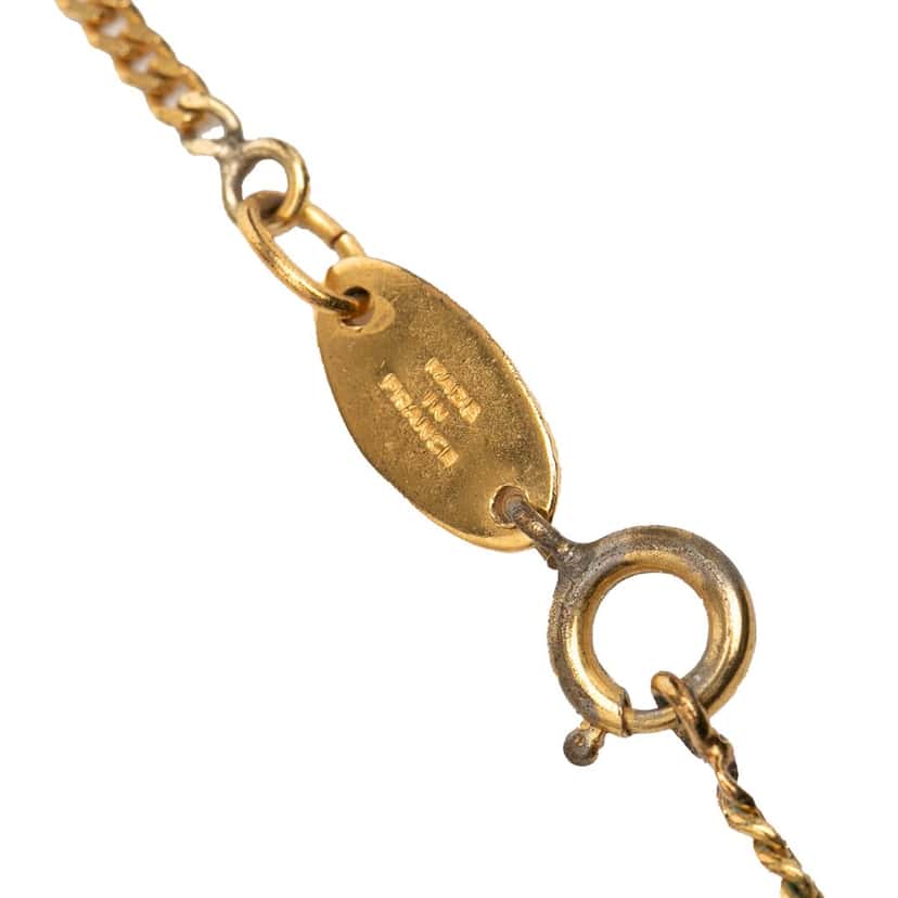 Chanel Gold Plated CC Logo Pendant Necklace Gold Metal Very good condition - Box View