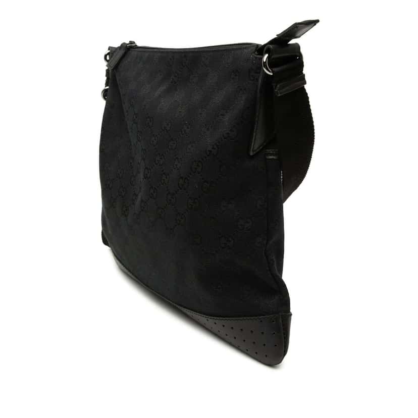 Gucci GG Canvas Perforated Crossbody Black Very good condition - Back View