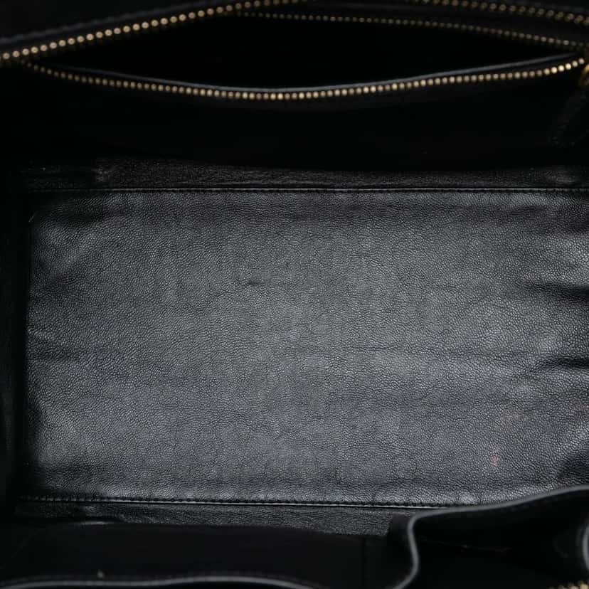 Celine Mini Bicolor Canvas and Leather Luggage Tote Brown Very good condition - Model View