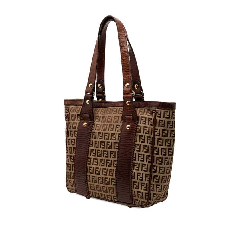 Fendi Zucchino Canvas Tote Beige Good condition - Back View