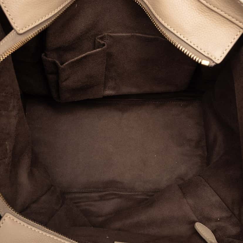 Celine Mini Grained Calfskin Luggage Tote Brown Leather Very good condition - Model View