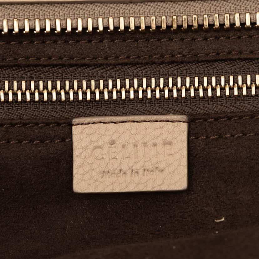 Celine Mini Grained Calfskin Luggage Tote Brown Leather Very good condition - Box View