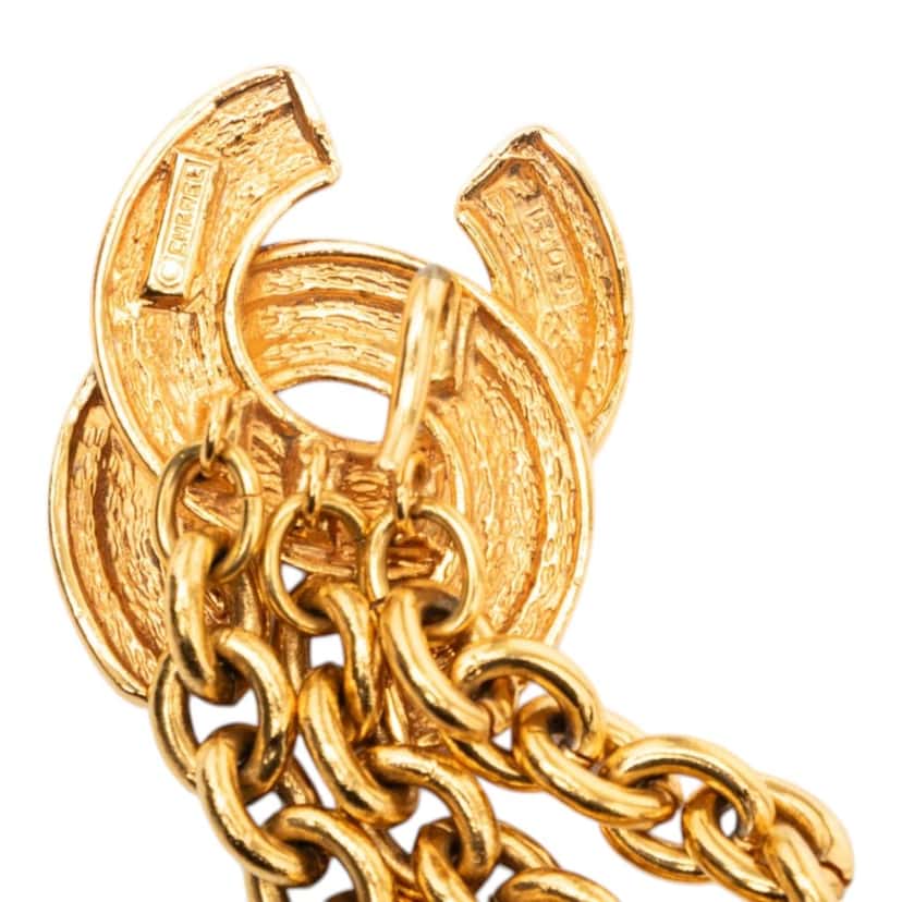 Chanel Gold Plated Quilted CC Triple Chain Belt Gold Metal Very good condition - Box View