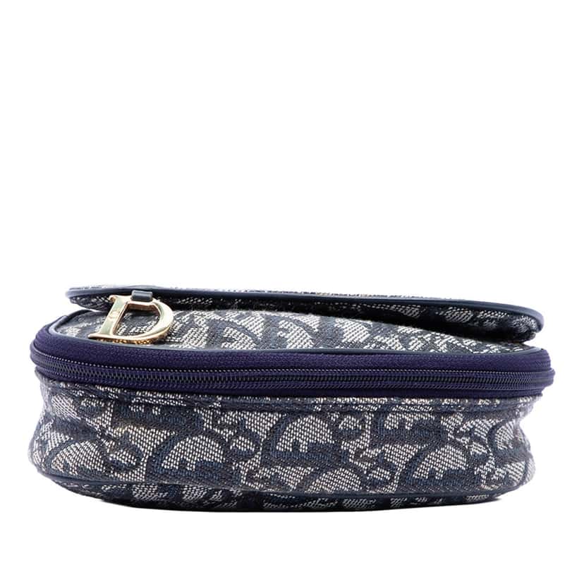 Dior Diorissimo Canvas Saddle Pouch Blue Very good condition - Inside View