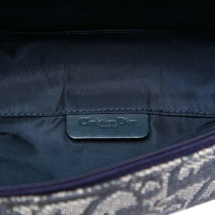 Dior Diorissimo Canvas Saddle Pouch Blue Very good condition - Model View