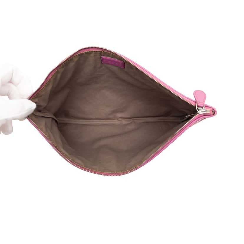 Bottega Veneta Nappa Intrecciato Clutch Purple Leather Very good condition - Model View