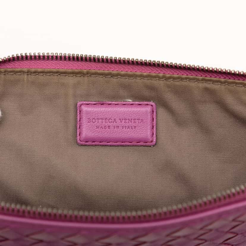 Bottega Veneta Nappa Intrecciato Clutch Purple Leather Very good condition - Box View