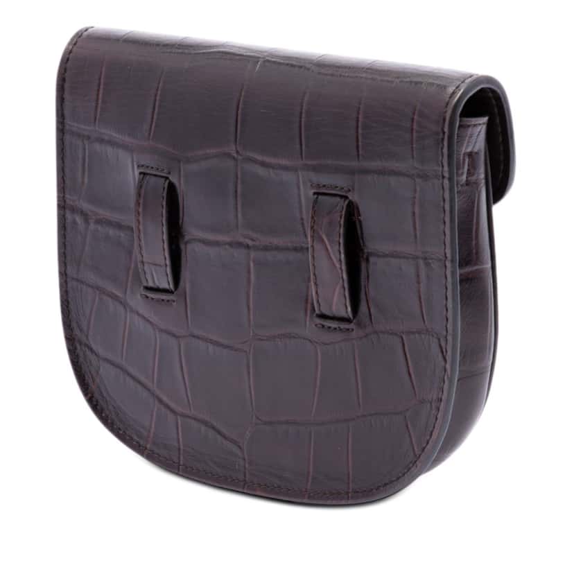Celine Mini Embossed Calfskin Symmetrical Crossbody Brown Leather Very good condition - Back View
