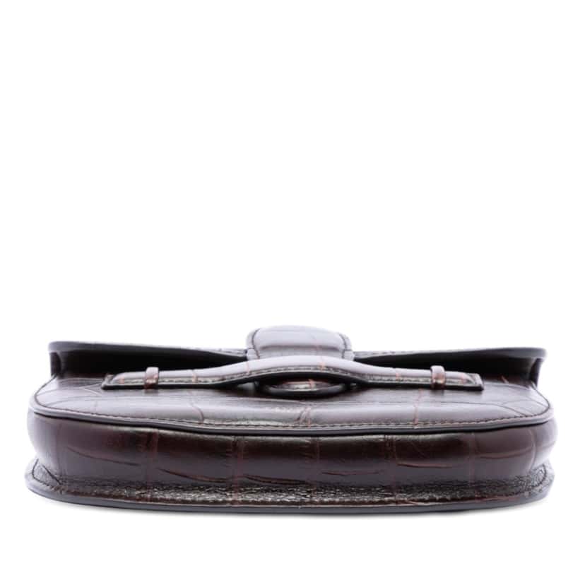 Celine Mini Embossed Calfskin Symmetrical Crossbody Brown Leather Very good condition - Inside View