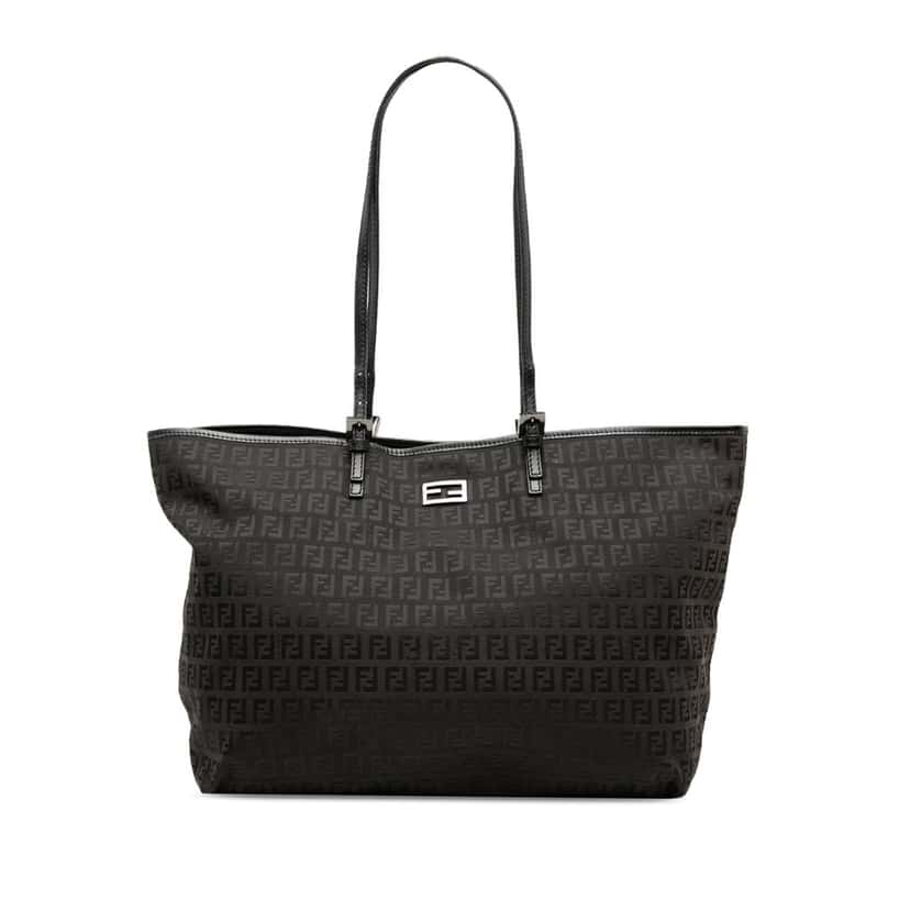 Fendi Zucchino Canvas Tote Black Very good condition - Front View