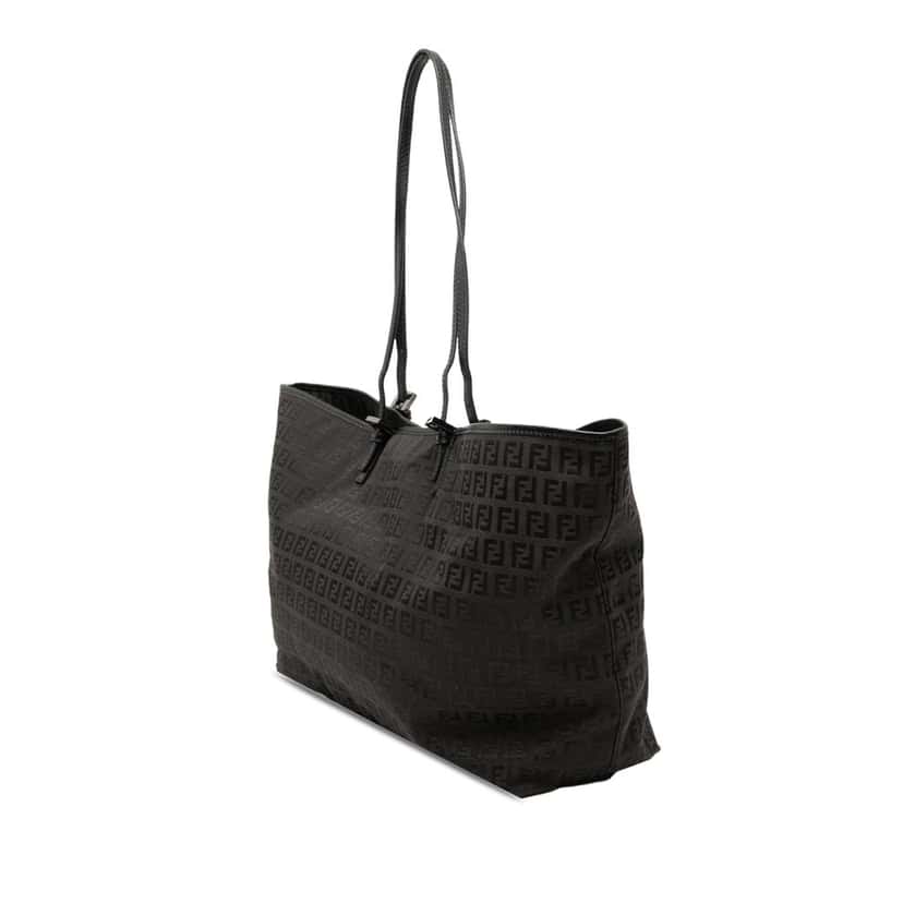 Fendi Zucchino Canvas Tote Black Very good condition - Back View