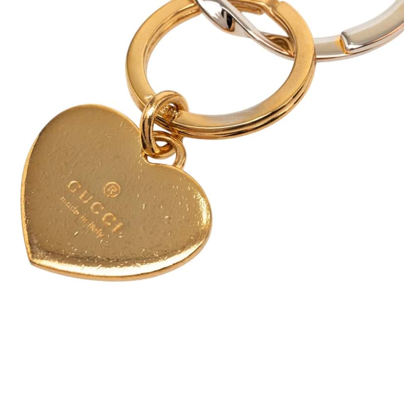 Gucci Gold Plated and Brass Double Heart Key Ring Gold Metal Very good condition - Inside View