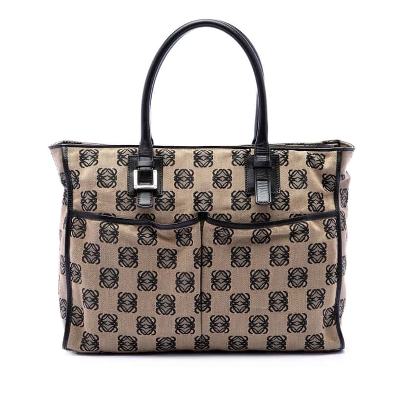 Loewe Anagram Canvas Repeat Tote Beige Very good condition - Front View
