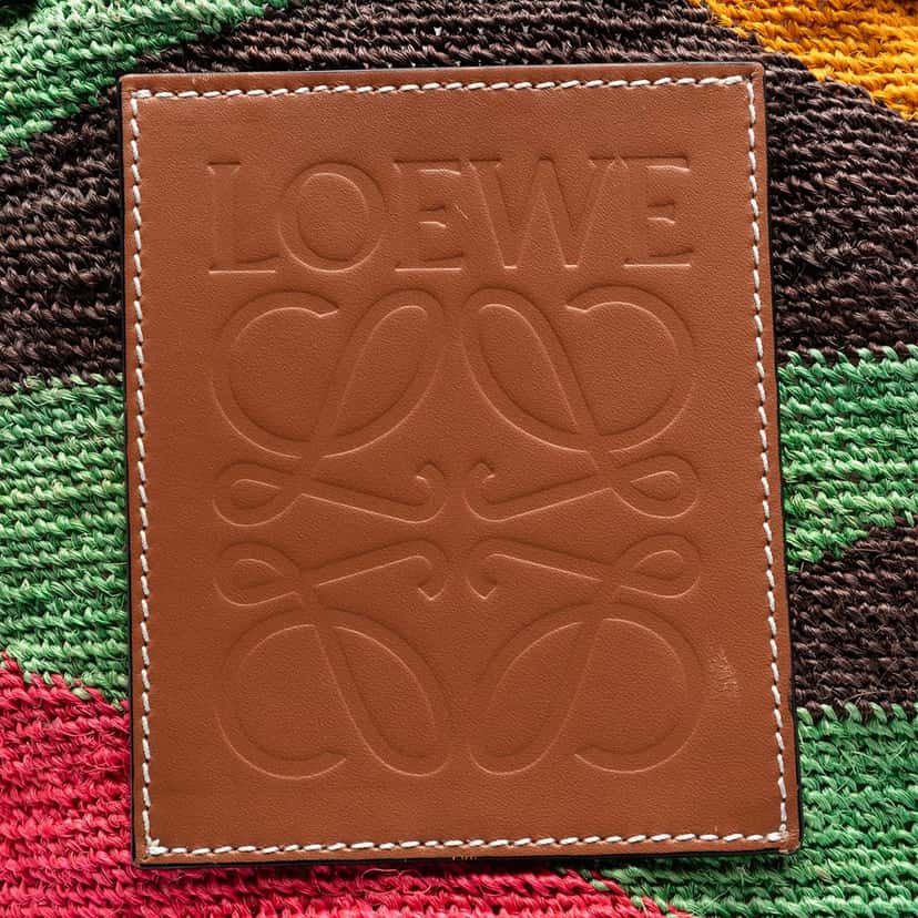 Loewe Paulas Ibiza Multicolor Straw Shigra Basket Tote Pink Very good condition - Box View