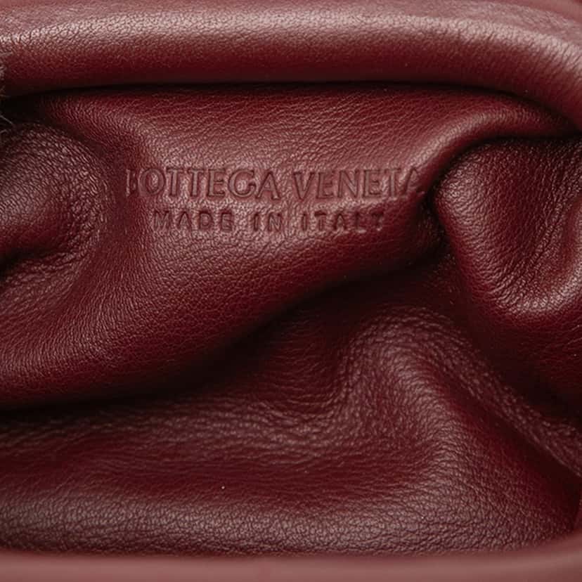 Bottega Veneta Lambskin The Extra Mini Pouch Crossbody Red Leather Very good condition - Box View