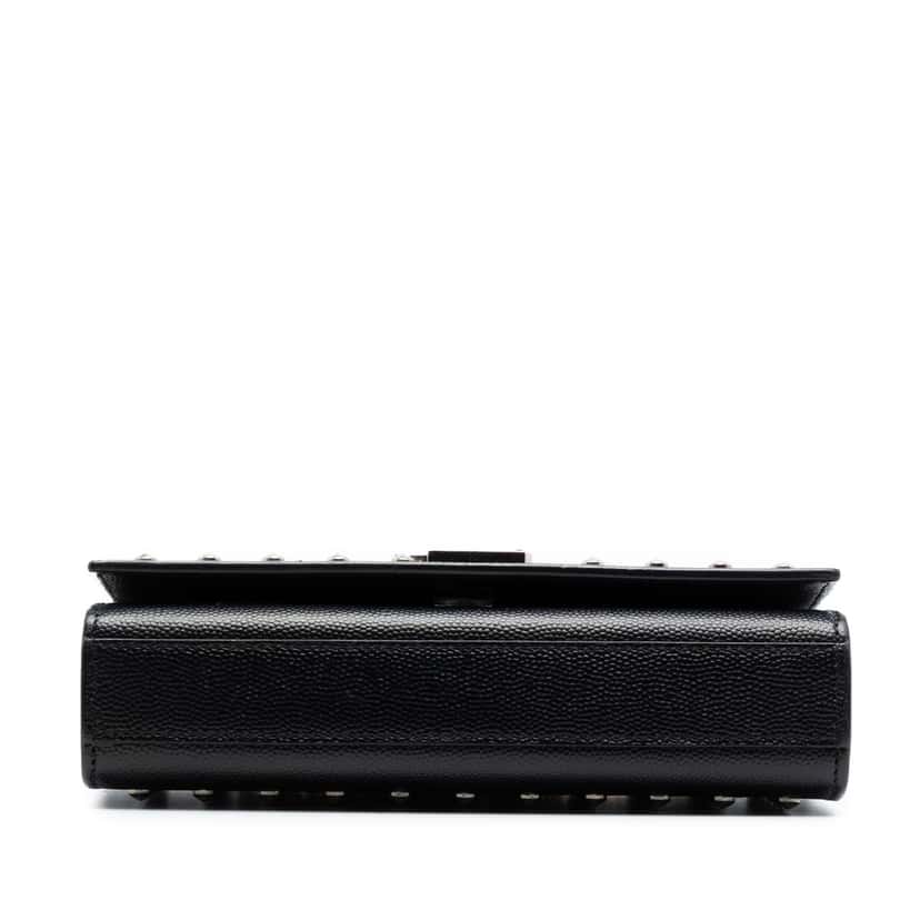 Saint Laurent Small Grain De Poudre Studded Monogram Kate Crossbody Black Leather Very good condition - Inside View