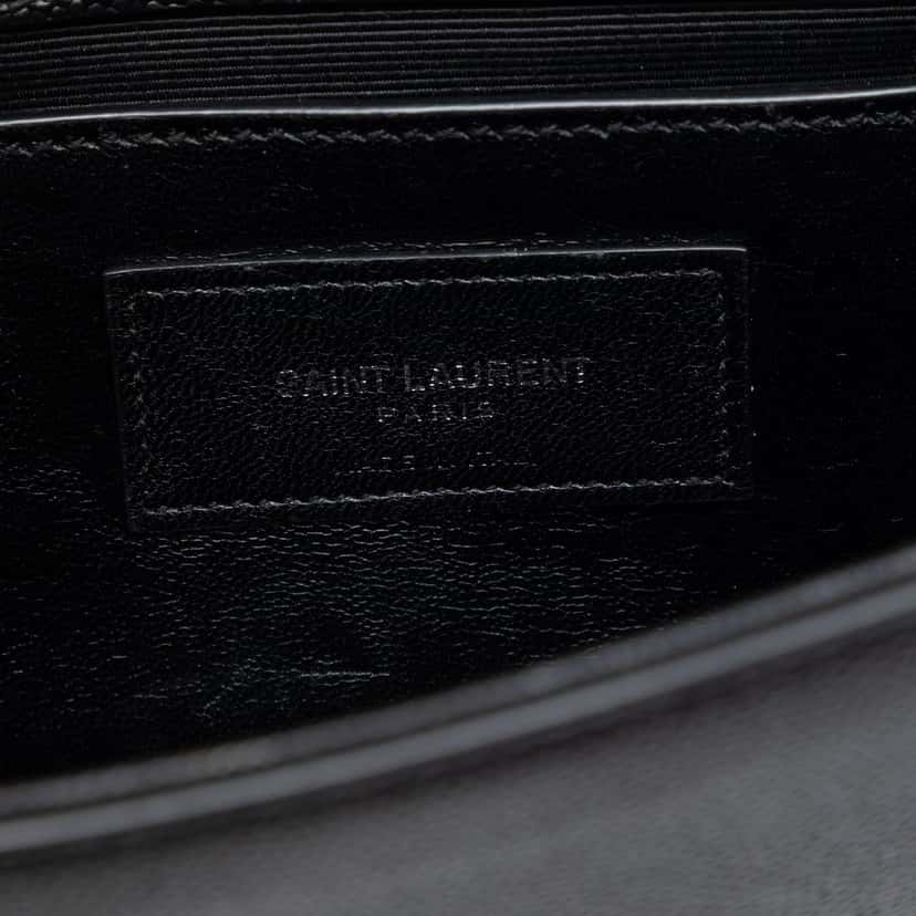 Saint Laurent Small Grain De Poudre Studded Monogram Kate Crossbody Black Leather Very good condition - Box View